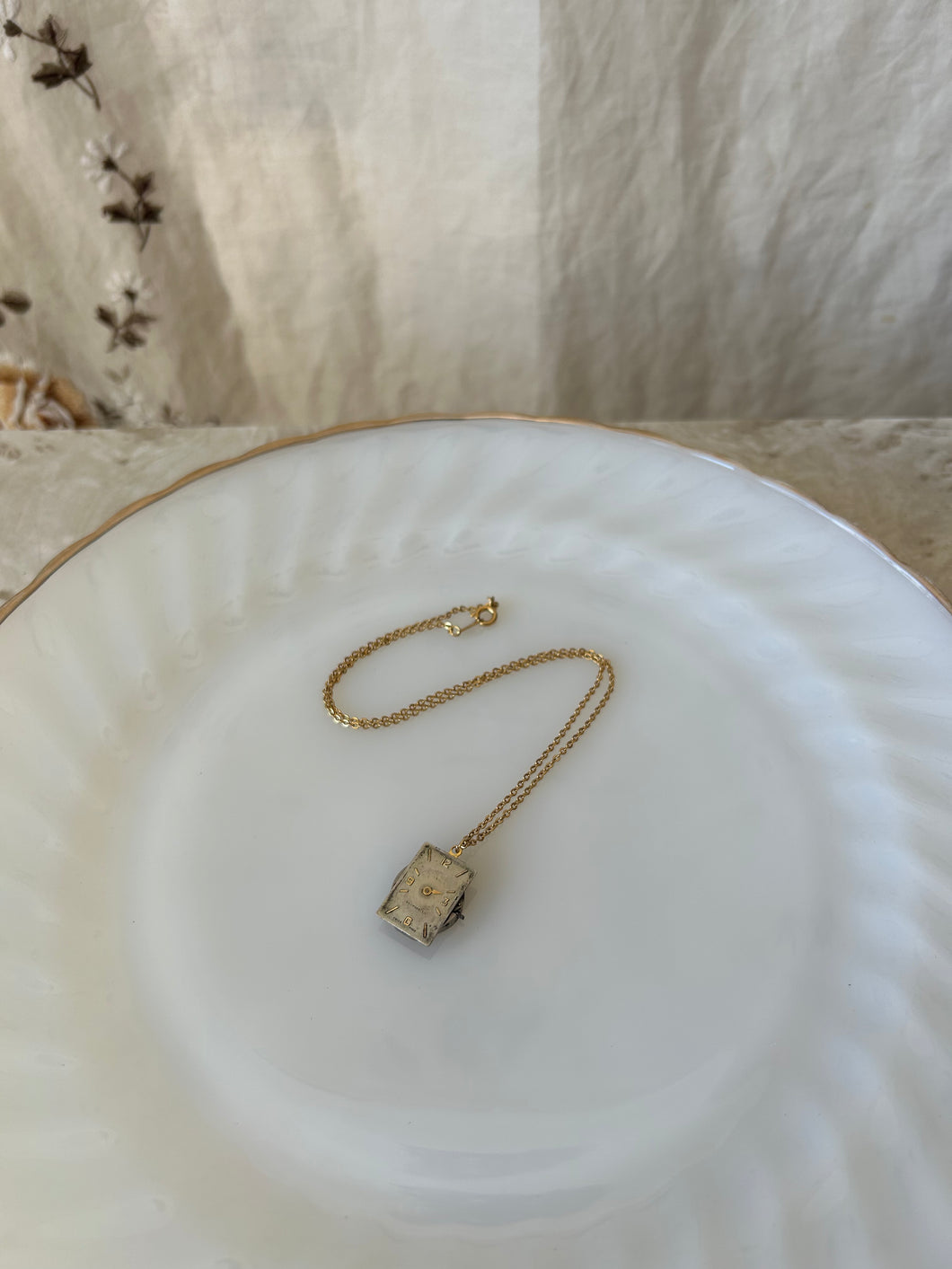 vintage watch necklace-c