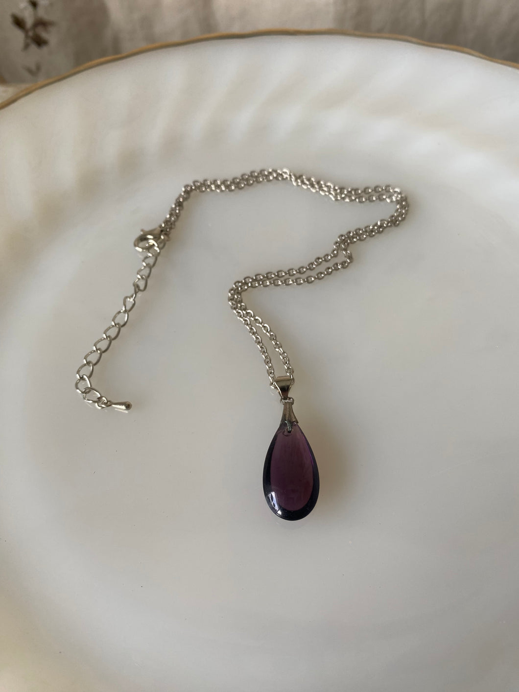 purple drop necklace