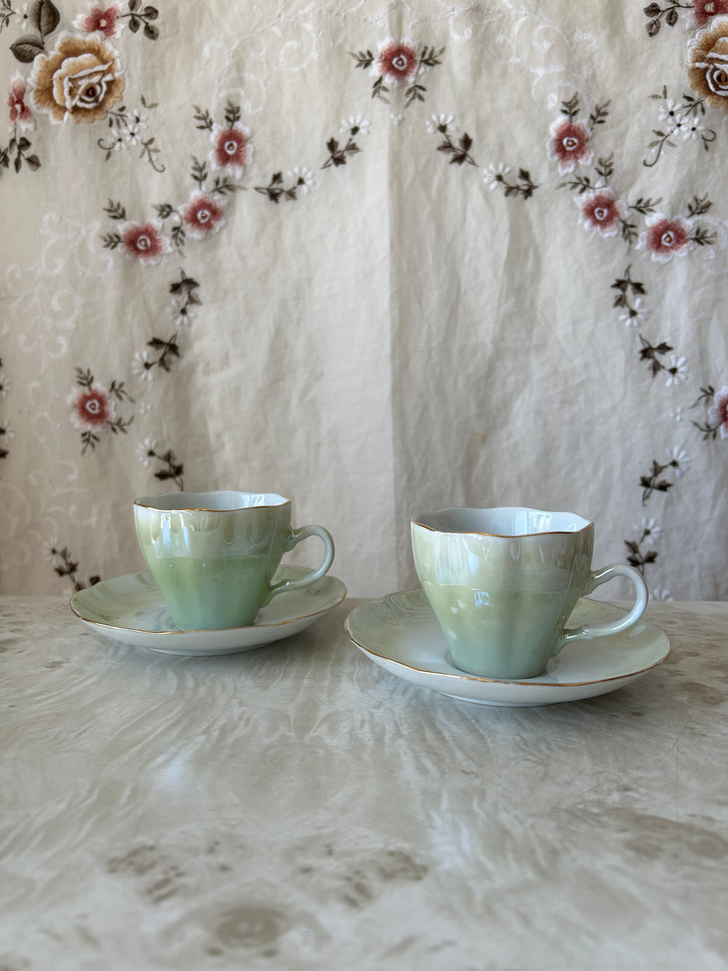 green cup&saucer pair