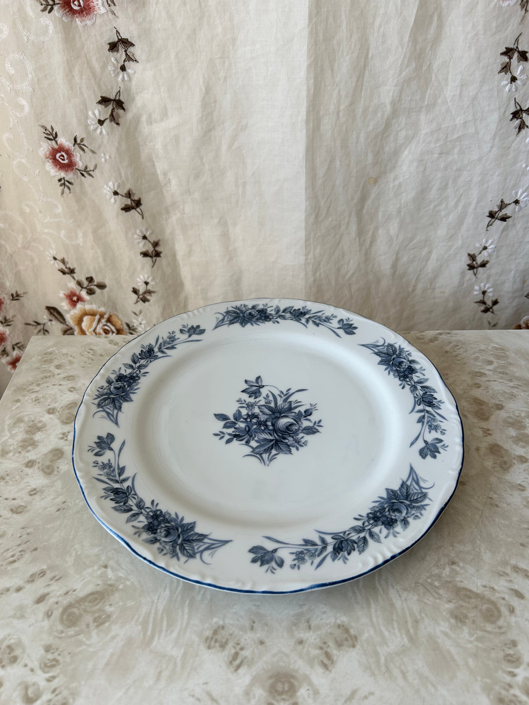 blue flower plate
